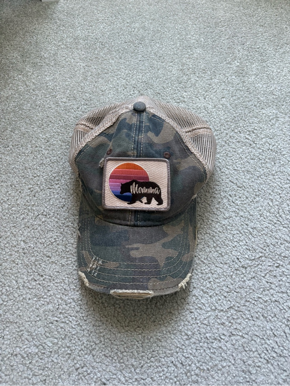 Judith March Momma Bear Camo Trucker Hat - Green